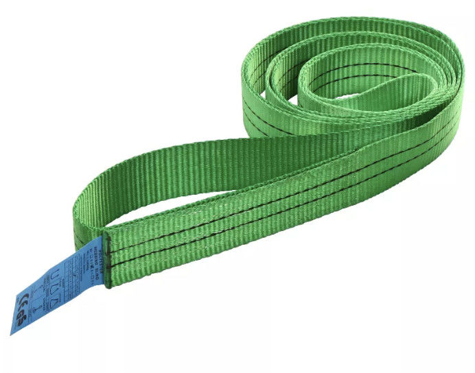 2トンの単層の平らなウェビングの吊り鎖、緑の無限の持ち上がる吊り鎖